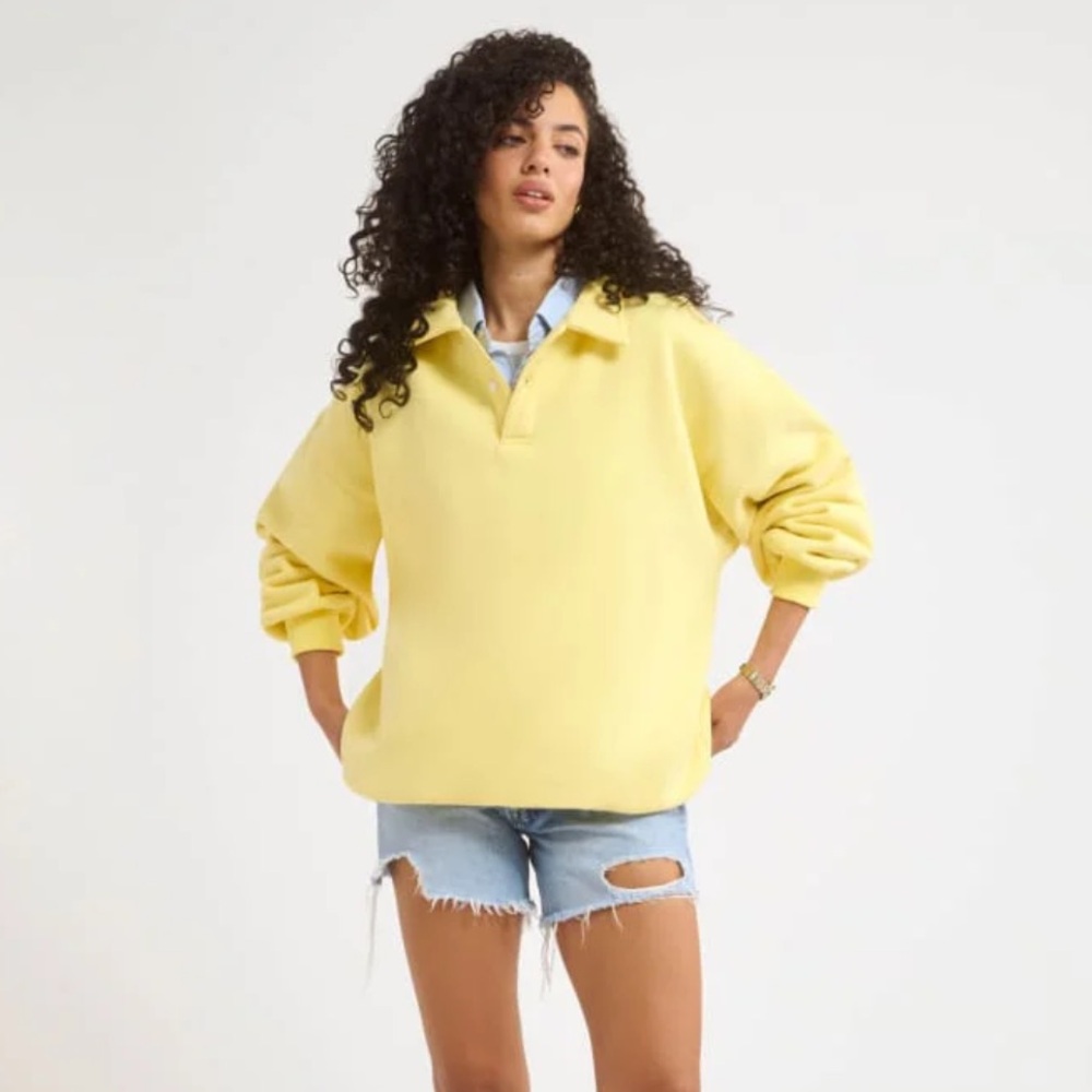 Rumored Yellow Oversized Pullover Sweatshirt
